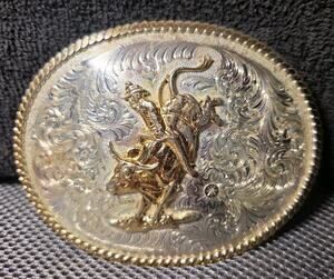 montana silversmith buckle Vntg Bullrider
